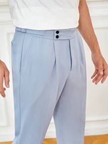 Manfinity NiteLyfe Men Solid Slant Pocket Suit Trousers - Baby Blue - View 3