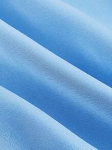 SHEIN MOD Solid Draped Collar Asymmetrical Hem Satin Cami Dress