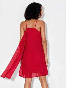 NGOZIKA OKEKE 素色荷葉邊吊帶洋裝 - 紅色 - 查看 2