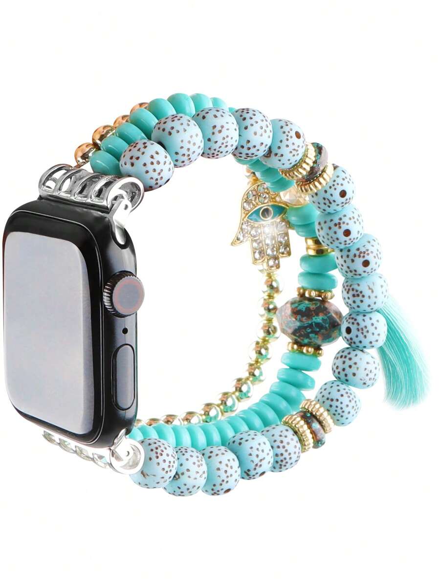 眼睛細節法蒂瑪之手飾物串珠錶帶 - 彩色 - 查看 1