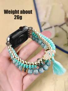 眼睛細節法蒂瑪之手飾物串珠錶帶 - 彩色 - 查看 2