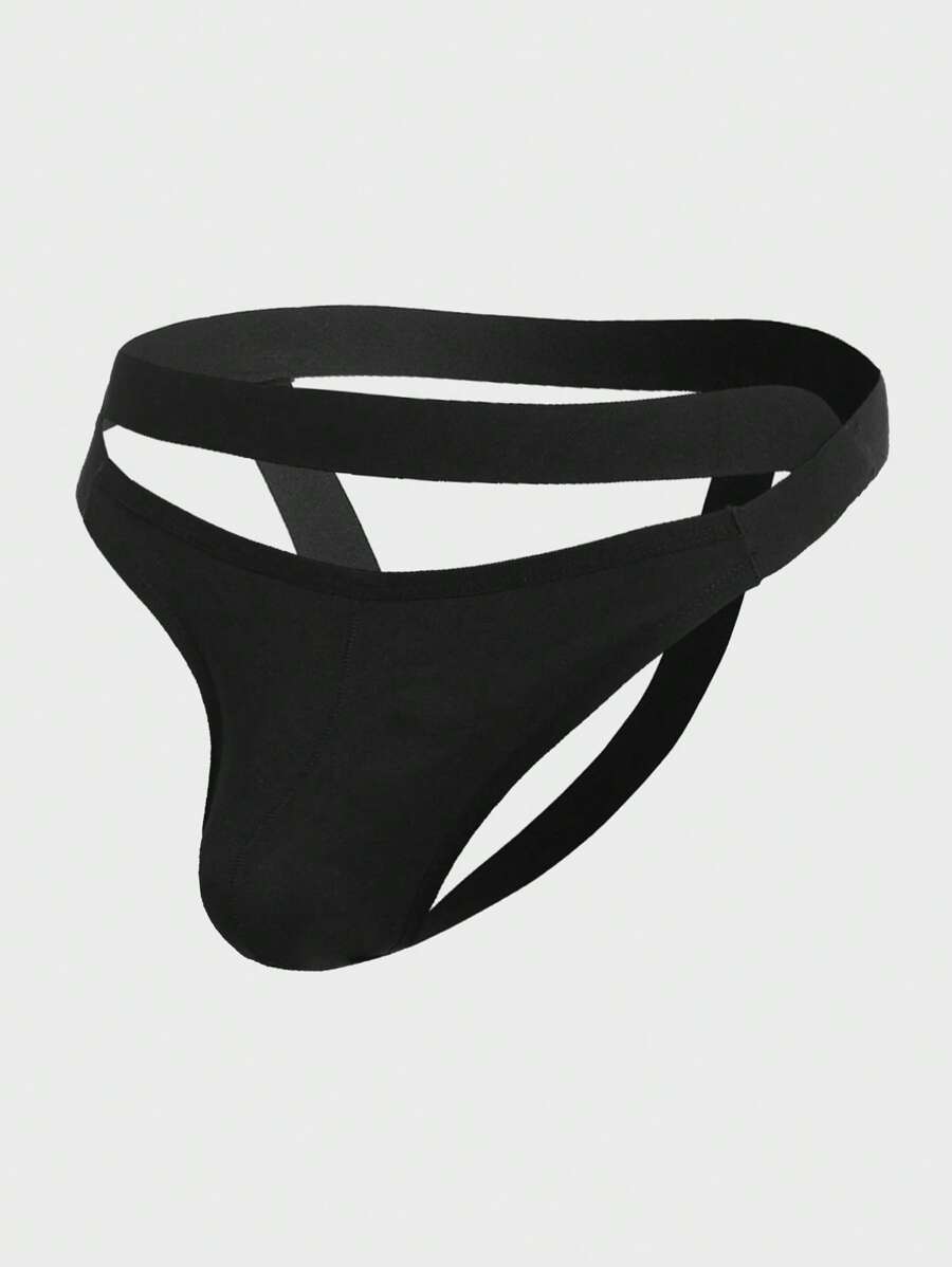 Ropa interior sexy tipo suspensor lisa para hombre - Negro - Ver 1
