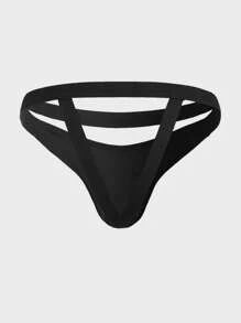 Ropa interior sexy tipo suspensor lisa para hombre - Negro - Ver 2