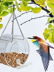 1pc Clear Parrot Feeder For Bird For Food Feeding - Multicolor - View 2