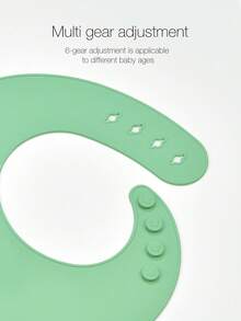 Bebé Babero de silicona sirena patrón - Verde - Ver 5