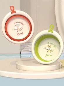 2pcs Baby Foldable Cartoon Tiger Pattern Water Basin - Multicolor - View 1