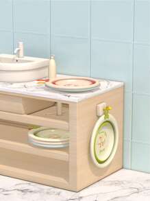 2pcs Baby Foldable Cartoon Tiger Pattern Water Basin - Multicolor - View 2