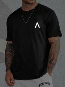 Manfinity Homme Men Plus Geo Print Tee - Black - View 1