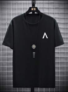 Manfinity Homme Men Plus Geo Print Tee - Black - View 7