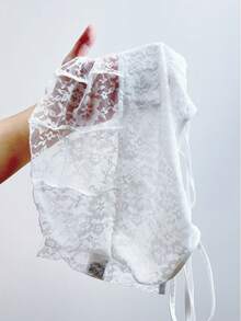 SHEIN Essnce 蕾絲拼接吊帶上衣 - 白色 - 查看 7