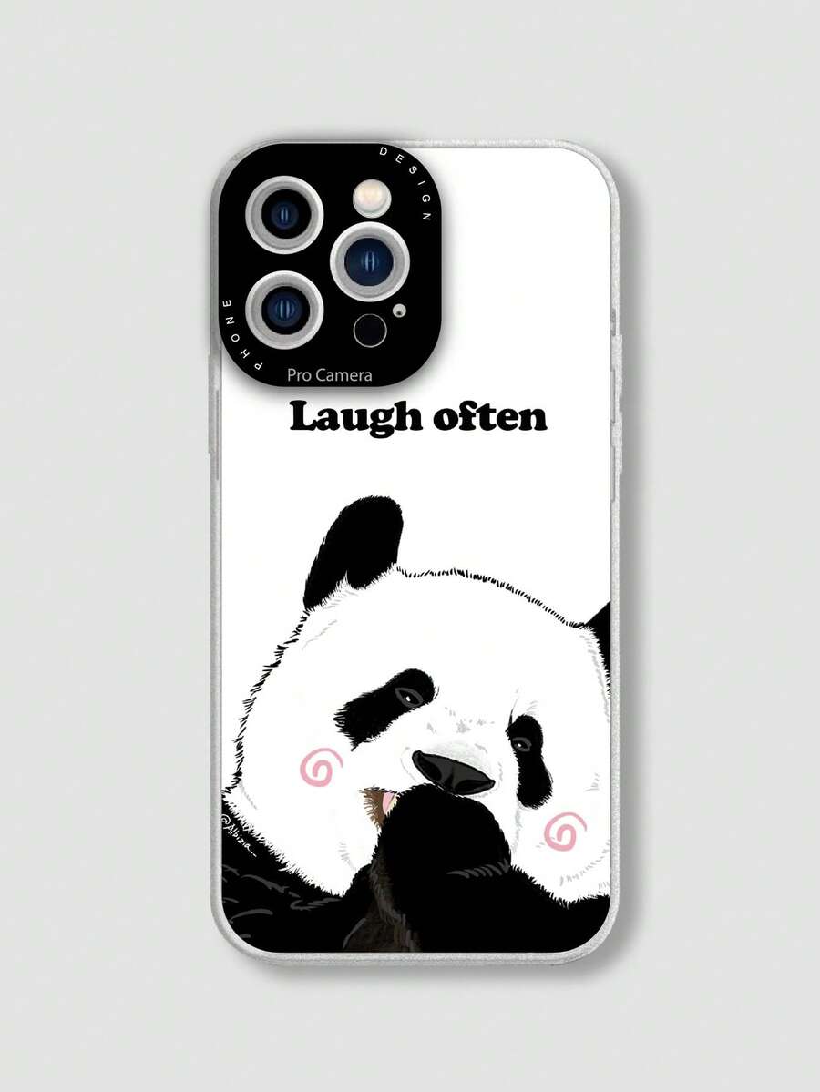 熊貓白底TPU材質手機殼，適用於iPhone - 彩色 - 查看 1