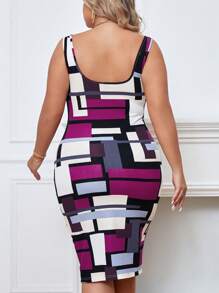 SHEIN Clasi Đầm Plus Size Hình học Tất cả trên in Giải trí - Nhiều màu - Xem 2