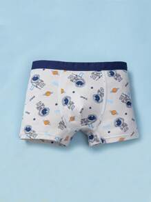 Young Boy 4pcs Astronaut & Rocket Print Boxer Brief - Multicolor - View 4