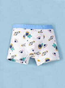 Young Boy 4pcs Astronaut & Rocket Print Boxer Brief - Multicolor - View 5
