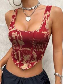 SHEIN ICON Hình & Slogan Đồ họa Bandana Hem Crop Top MÃI MƠ MẶT TRỜI CỦA RIÊNG BẠN Chúng ta can đảm lẫn nhau MIỄN PHÍ NĂNG LƯỢNG CỦA BẠN CHO TÔI MỘT MOΜΕΑ - Nhiều màu - Xem 1