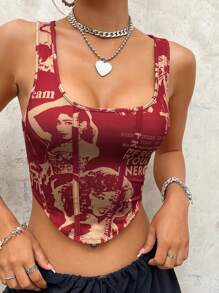 SHEIN ICON Hình & Slogan Đồ họa Bandana Hem Crop Top MÃI MƠ MẶT TRỜI CỦA RIÊNG BẠN Chúng ta can đảm lẫn nhau MIỄN PHÍ NĂNG LƯỢNG CỦA BẠN CHO TÔI MỘT MOΜΕΑ - Nhiều màu - Xem 4