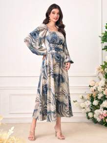 Modelyn Đầm Xù Dây kéo Đá hoa Thanh lịch - Nhiều màu - Xem 3