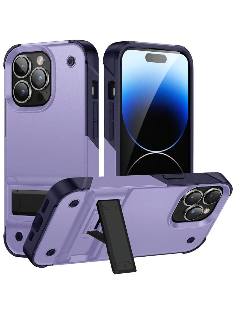 Vỏ điện thoại chống rơi có giá đỡ có thể gập lại - Màu tím - Xem 1