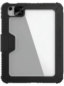 NILLKIN 1入組 PU 翻蓋保護殼兼容 iPad 10.2 / 10.9 / Air 4 5 / iPad Pro 11 / 12.9，滑動相機保護罩智能翻蓋後蓋 - 黑色 - 查看 2