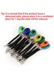 1 pieza de clicker de entrenamiento de mascotas de color aleatorio, juguete de entrenamiento para perros y gatos, clicker de entrenamiento de perros con correa para la muñeca - Multicolor - Ver 4
