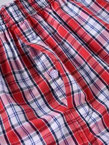 Hombres Calzoncillos boxer con estampado de cuadros - Rojo y blanco - Ver 3