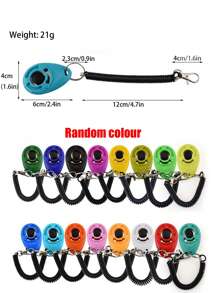 1 pieza de clicker de entrenamiento de mascotas de color aleatorio, juguete de entrenamiento para perros y gatos, clicker de entrenamiento de perros con correa para la muñeca - Multicolor - Ver 8
