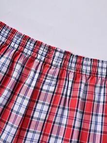 Hombres Calzoncillos boxer con estampado de cuadros - Rojo y blanco - Ver 5