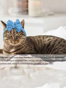 1pc Bow Decor Pet Headwear - Multicolor - View 3