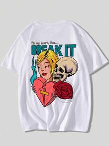 Otheridentity 男士骷髏頭和字母圖案T恤 - 白色 - 查看 1