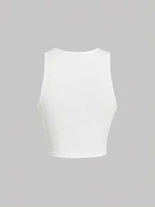SHEIN MOD Áo khoác và áo lót dành cho xe tăng nữ Con số Giải trí - Màu xanh lam - Xem 2