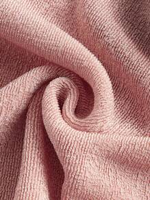 SHEIN MOD Áo khoác và áo lót dành cho xe tăng nữ Thắt nơ trước Nếp gấp Phần Ngực màu trơn Giải trí - Bụi hồng - Xem 4