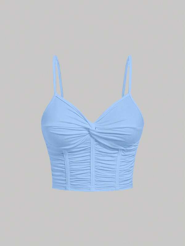 SHEIN MOD Twist Front Ruched Cami Top