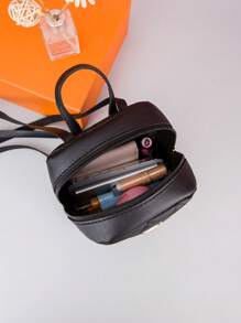 Balo Mini Thời Trang Mới Chống Thấm Nước Họa Tiết Chần Gòn, Túi Thời Trang Nữ Túi Đẹp 1 Chiếc Ví Tiền Xu Nam Thời Trang Có Khóa Chặn RFID, Ví Da PU Nam Có Khóa Kéo Đựng Thẻ Tín Dụng Túi Tiền Ví - màu đen - Xem 4