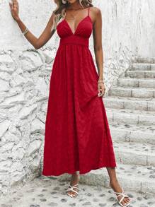 Breezaya Vestido camisero de espalda descubierta con cruce en el frente, vestido largo para uso en vacaciones, playa y Año Nuevo para mujeres