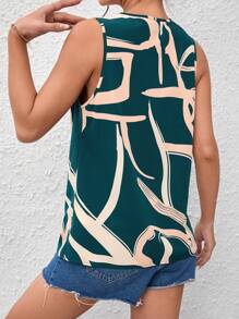 SHEIN Privé Áo sơ mi nữ Vắt Đồ họa Giải trí - Màu xanh lá cây đậm - Xem 2