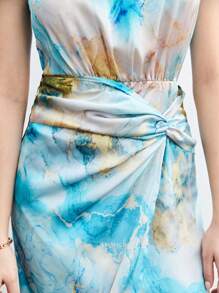 BizChic 大理石紋圖案前扭結連衣裙 - 彩色 - 查看 6