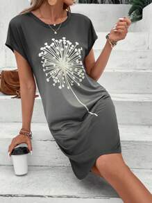 EMERY ROSE Đầm Thực vật Giải trí - Xám - Xem 2