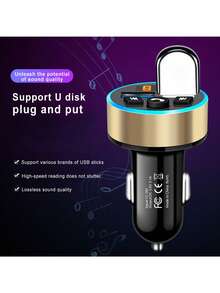 無綫FM發射器車MP3播放機USB車快速充電器適配器 - 黑色 - 查看 4