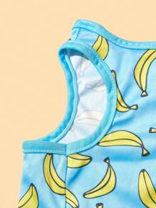PETSIN 1pc Banana Print Pet Tank For Dog And Cat For Summer