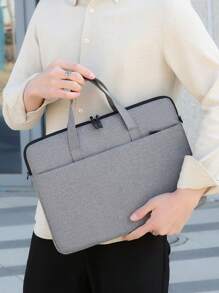 極簡大容量經典公事包帶拉鍊,會議會議包適用於商業旅行和工作文檔信息包