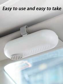 1入組汽車遮陽板眼鏡收納盒 - 白色 - 查看 5