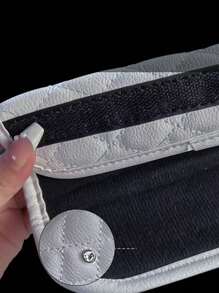 2入組水鑽裝飾PU皮革汽車安全帶套 - 白色 - 查看 3