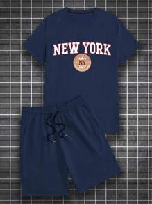 Manfinity LEGND Bộ hai mảnh Nam Dây kéo Lá thư Giải trí - Màu xanh hải quân - Xem 3