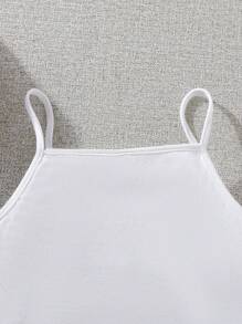 SHEIN 10-14歲女孩信件圖形背心上衣和對比綁定短褲 - 彩色 - 查看 5