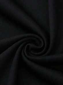 INAWLY Camiseta crop unicolor de cuello redondo - Negro - Ver 6