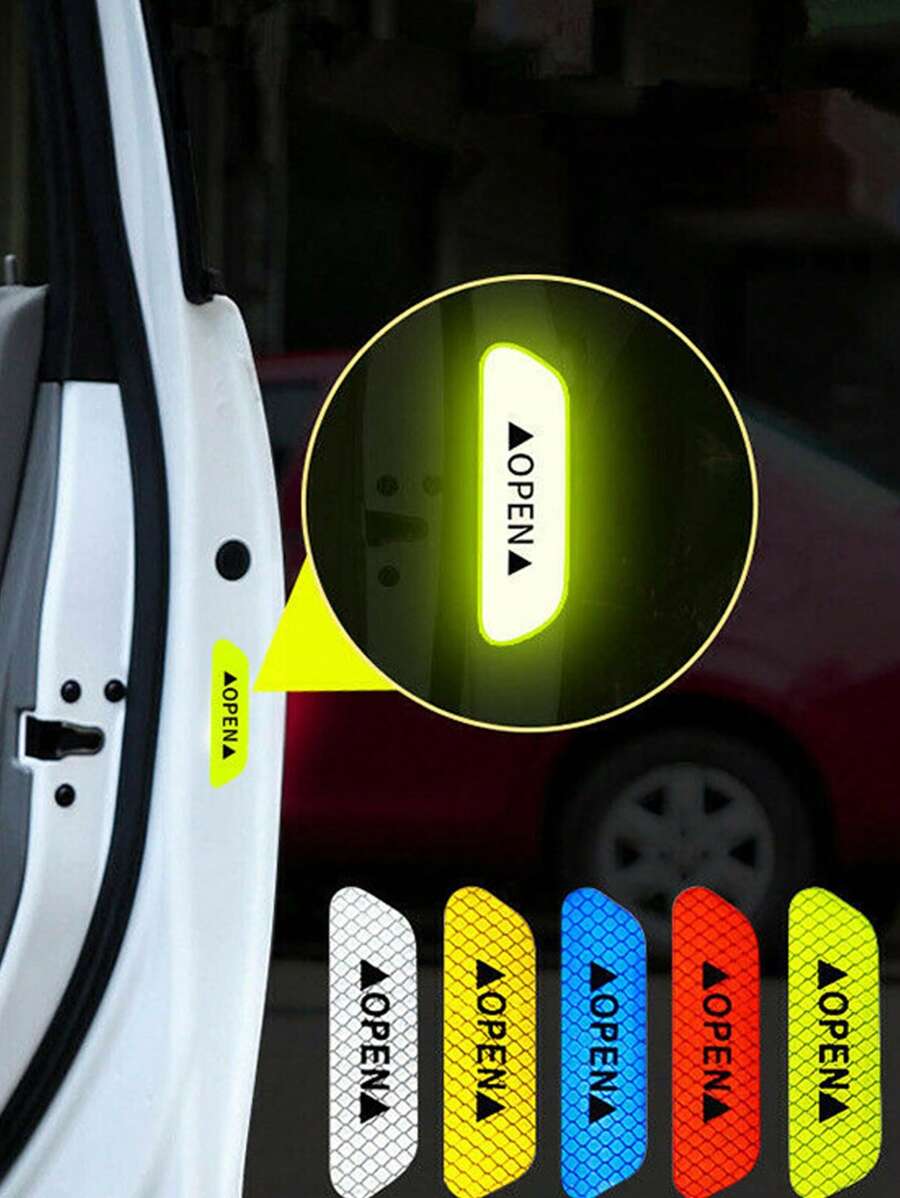 4 miếng dán phản quang cửa xe - màu xanh lá - Xem 1