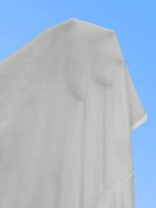 SHEIN Clasi Plus Solid Draped Front Tee - Light Grey - View 7