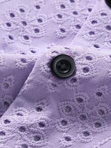 Manfinity Homme Men Hollow Out Button Front Shirt - Purple - View 7