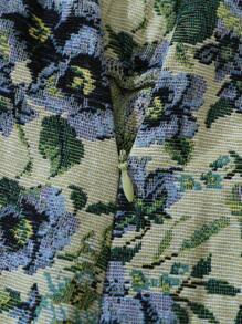 SHEIN Unity Plus Floral Print Split Hem Skirt - Multicolor - View 5