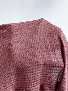 SHEIN LUNE Top tank tejido waffle con botón falso - Rosa vieja - Ver 8